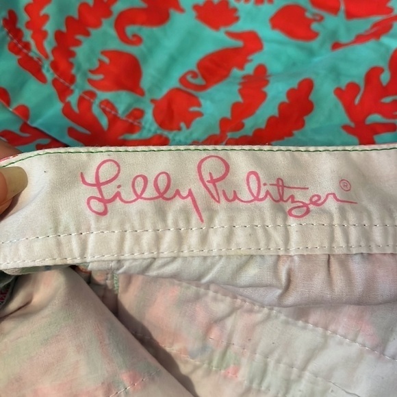 LILLY Pulitzer Pink and Blue The Buttercup Shorts Size 0 - Picture 4 of 7